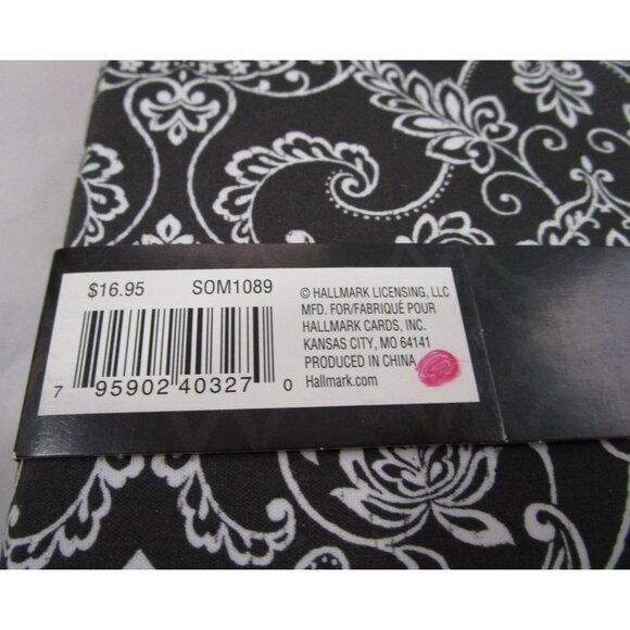 Hallmark Signature Memo Holder 60 Sheet Notepad Black White Box Purple Ribbon N - Picture 3 of 10